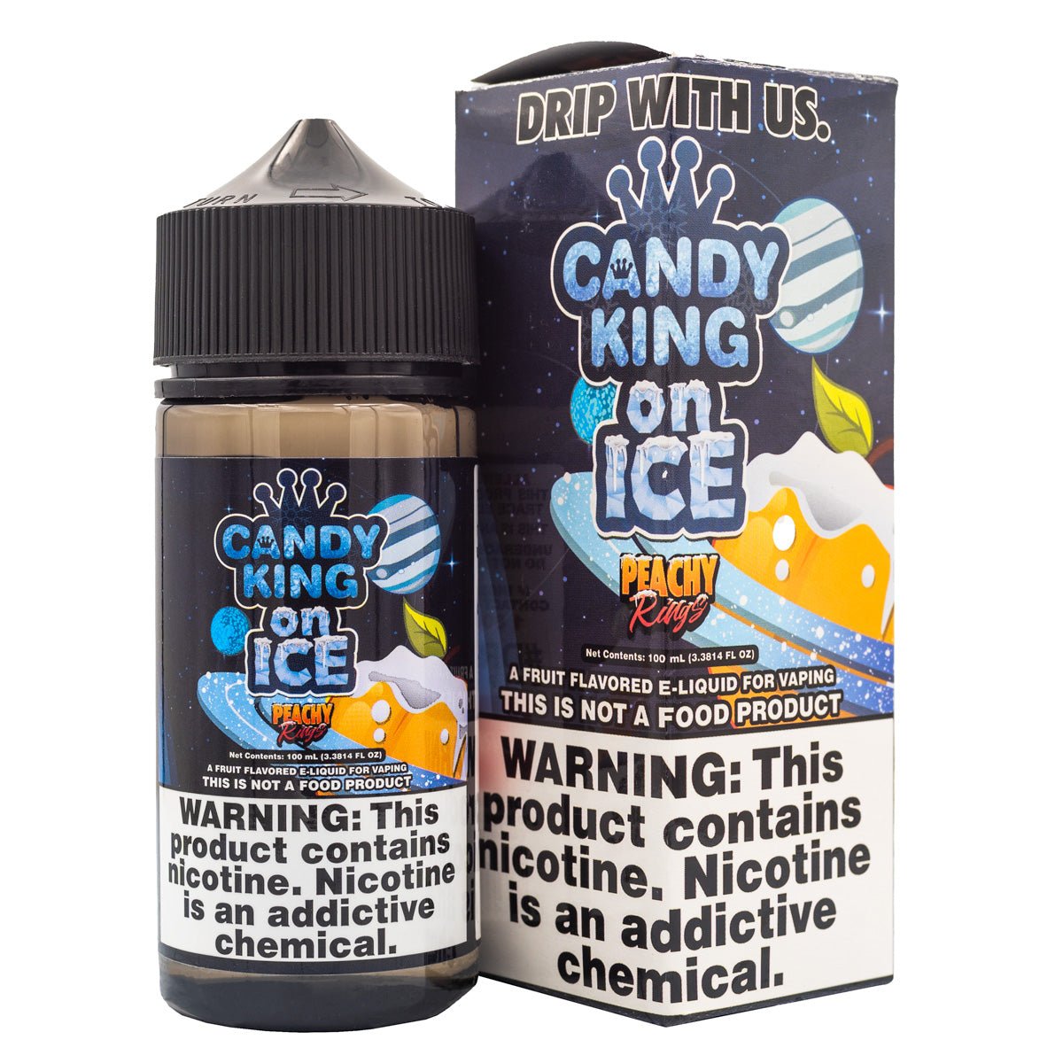 CANDY KING EJUICE - PEACHY RINGS ON ICE - 100ML - EJUICEOVERSTOCK.COM