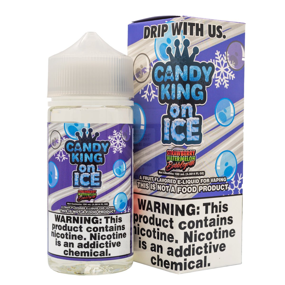 CANDY KING EJUICE - STRAWBERRY WATERMELON BUBBLEGUM ON ICE - 100ML - EJUICEOVERSTOCK.COM