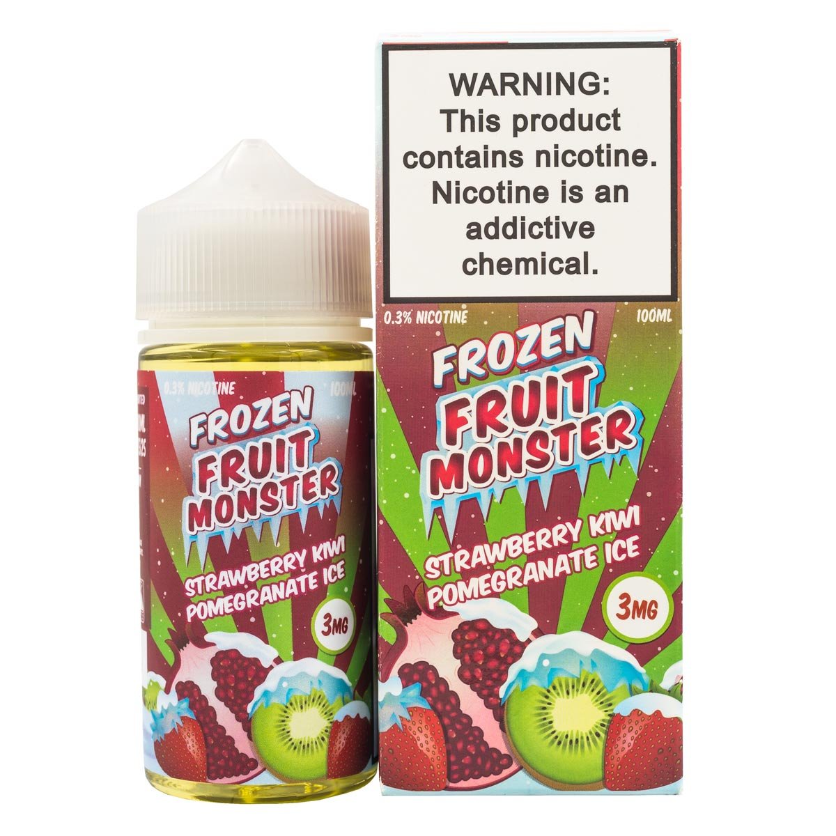 FROZEN FRUIT MONSTER - STRAWBERRY KIWI POMEGRANATE ICE - 100ML - EJUICEOVERSTOCK.COM