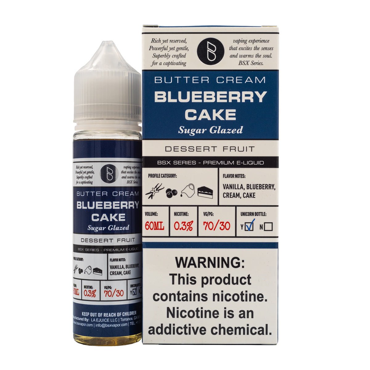 GLAS BASIX E-LIQUID BLUEBERRY CAKE - 60ML - EJUICEOVERSTOCK.COM