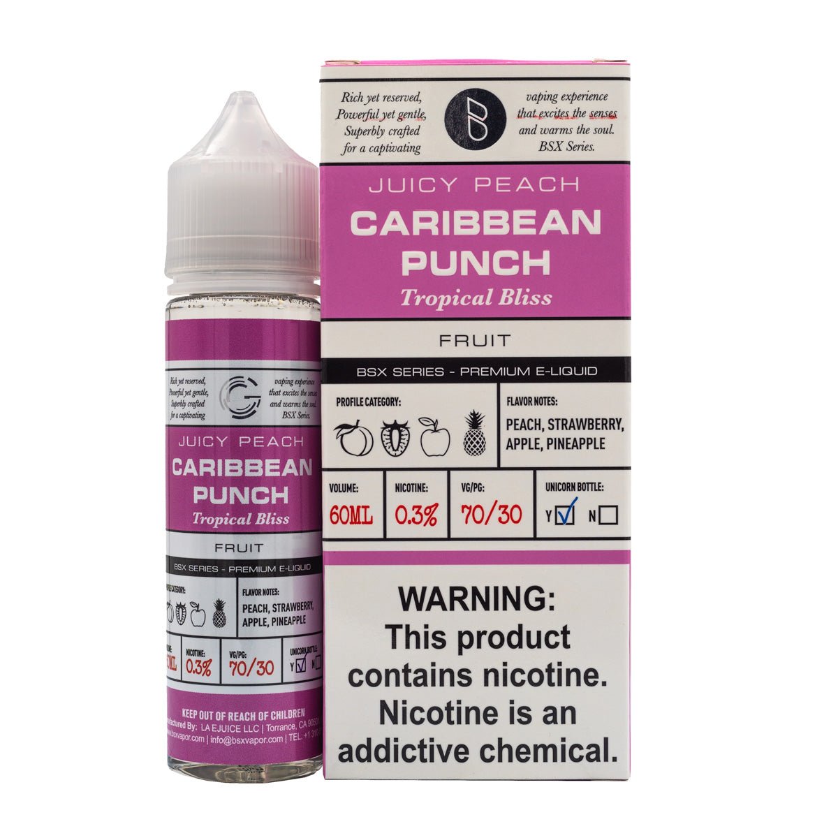 GLAS BASIX E-LIQUID CARIBBEAN PUNCH - 60ML - EJUICEOVERSTOCK.COM