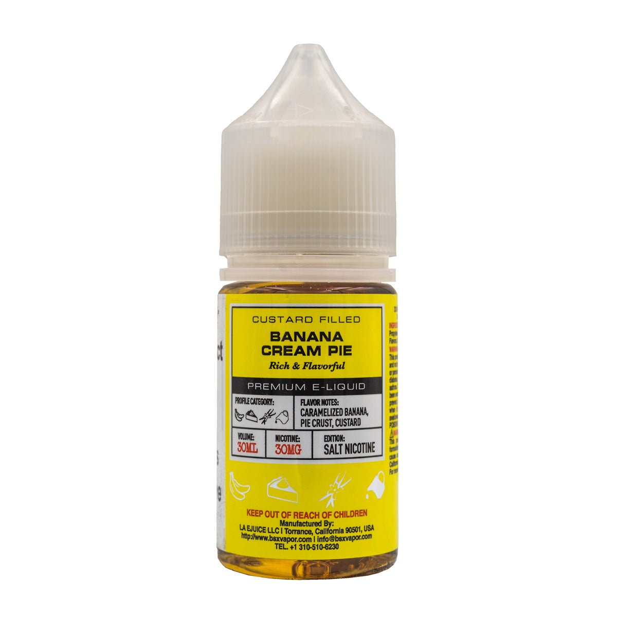 GLAS BASIX SALT BANANA CREAM PIE - 30ML - EJUICEOVERSTOCK.COM
