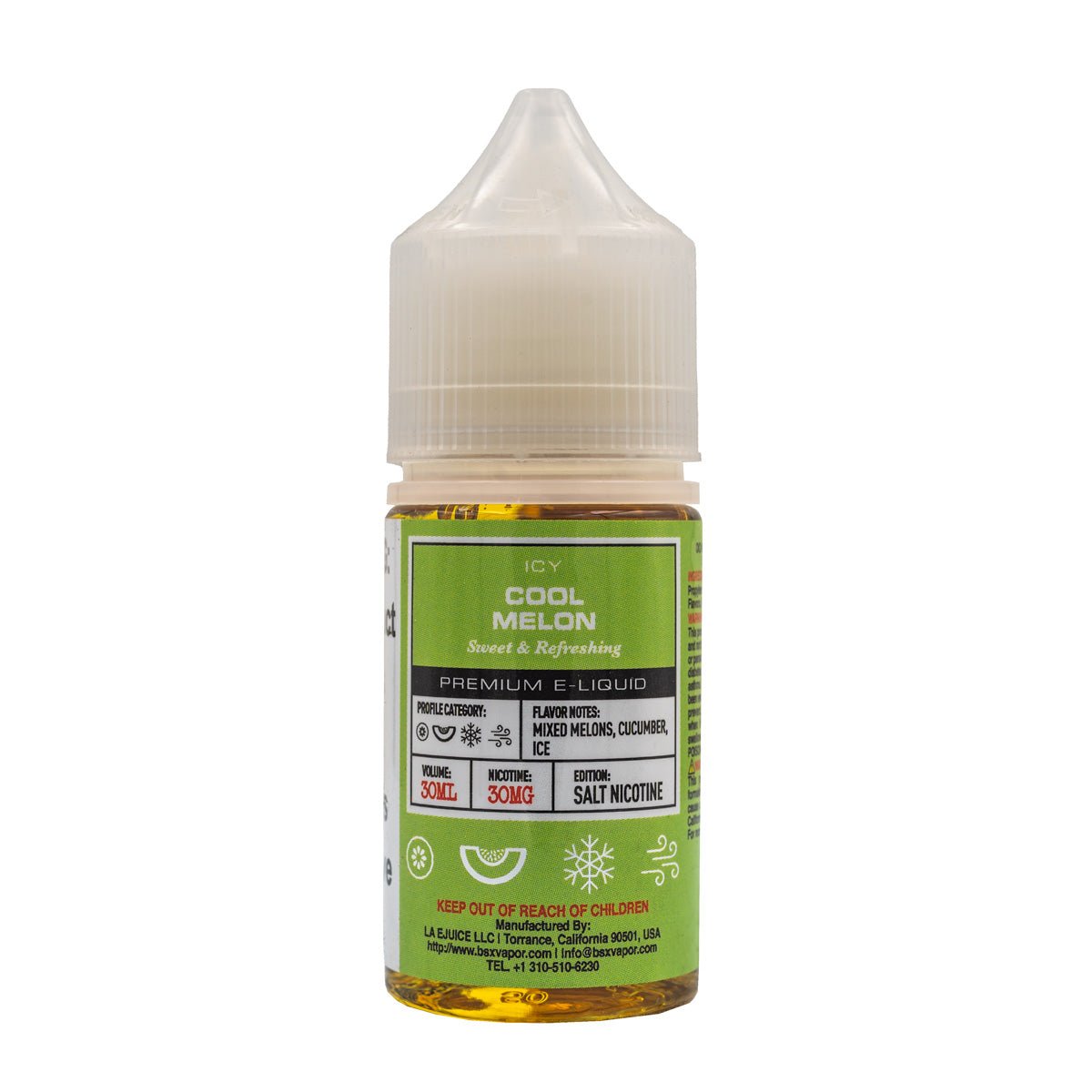 GLAS BASIX SALT COOL MELON - 30ML - EJUICEOVERSTOCK.COM