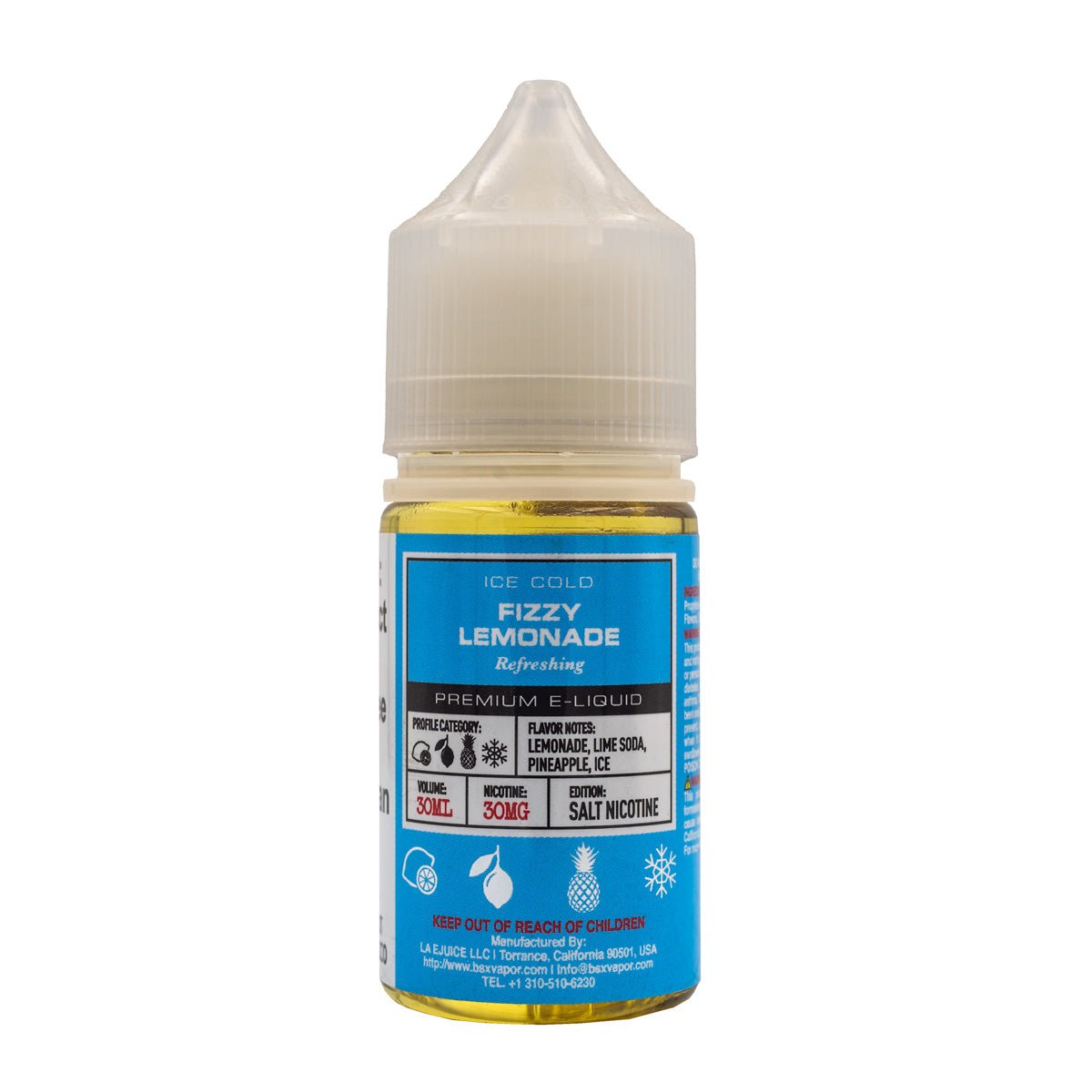 GLAS BASIX SALT FIZZY LEMONADE - 30ML - EJUICEOVERSTOCK.COM