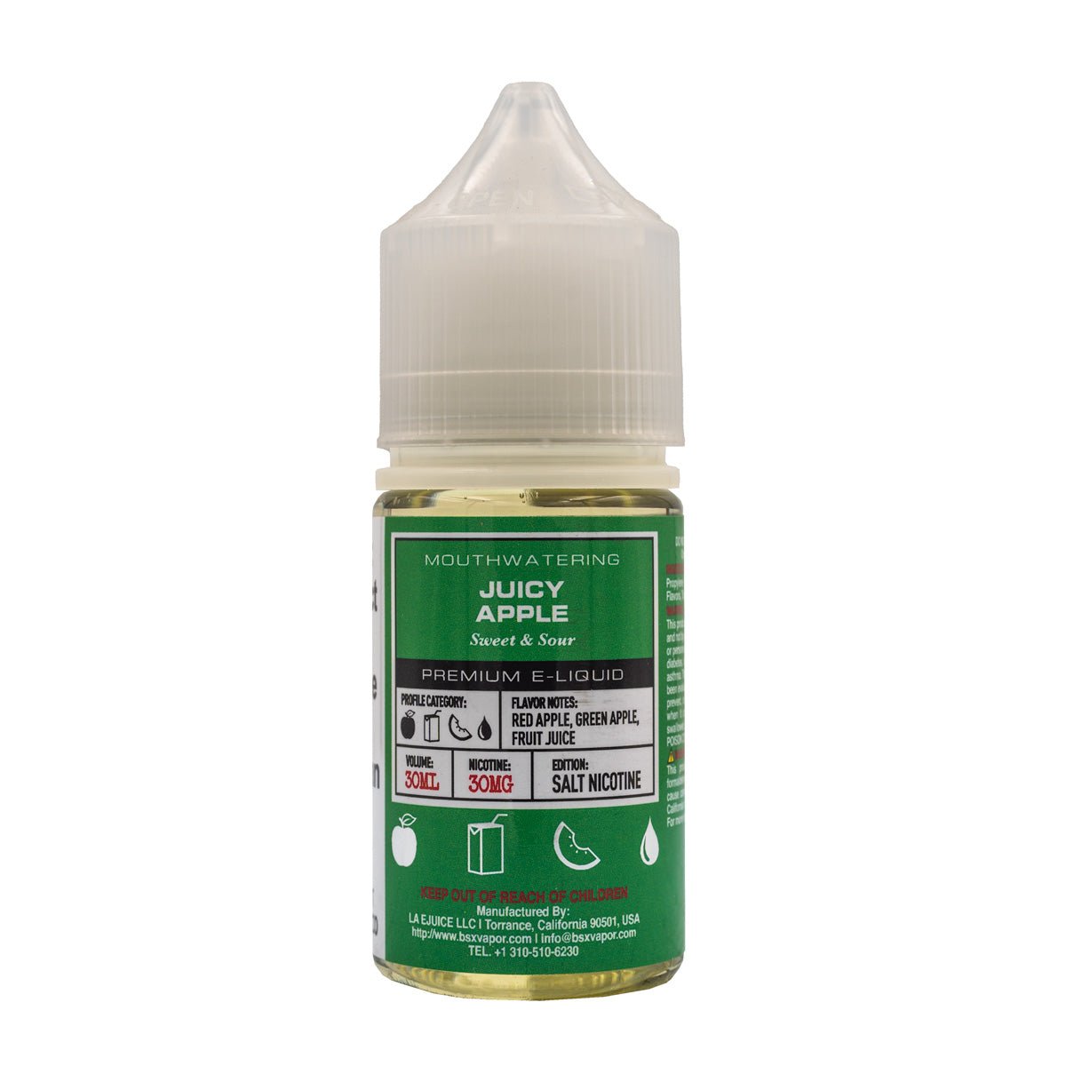 GLAS BASIX SALT JUICY APPLE - 30ML - EJUICEOVERSTOCK.COM