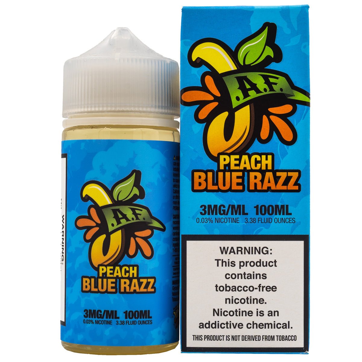 JUICY AF E-LIQUID PEACH BLUE RAZZ - 100ML - EJUICEOVERSTOCK.COM