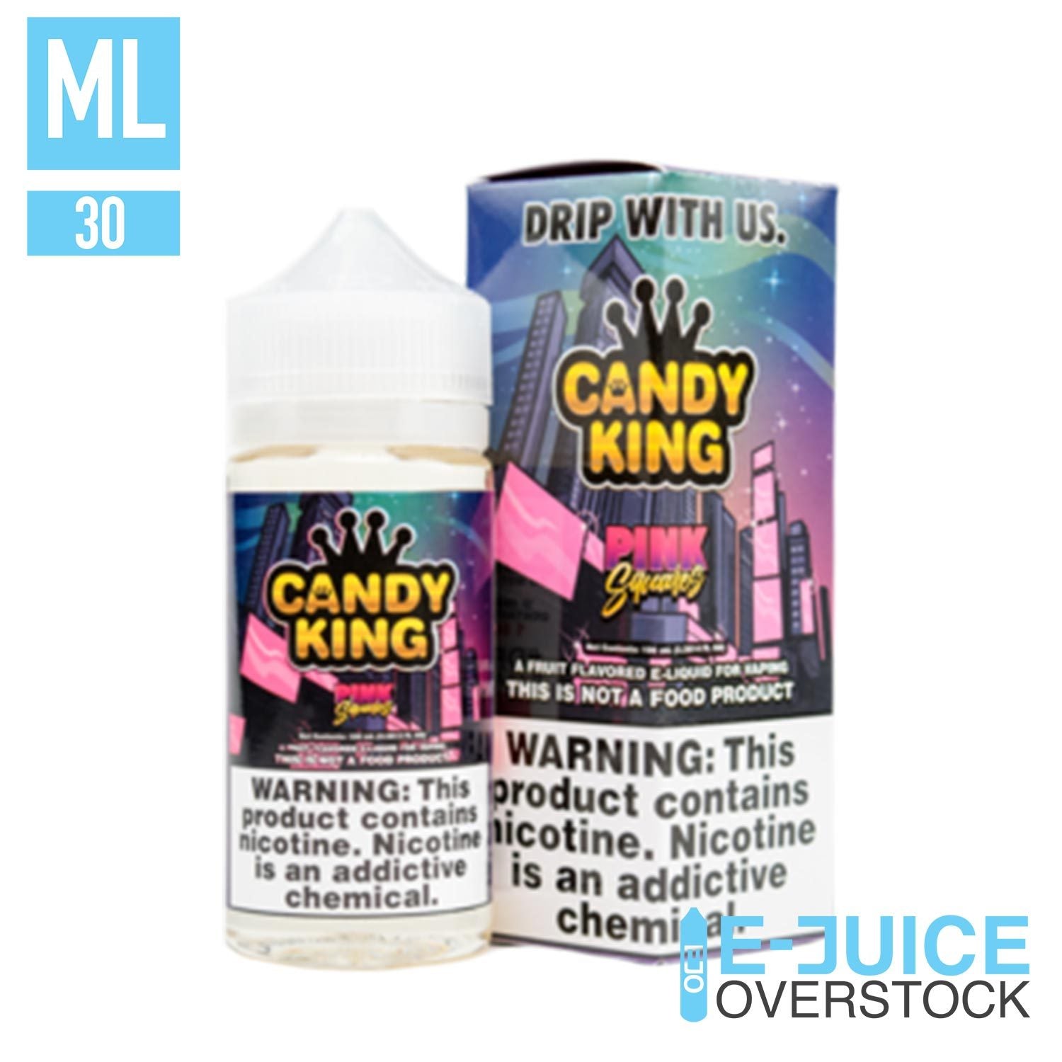 Pink Squares by Candy King On Salt 30ML - EJUICEOVERSTOCK.COM