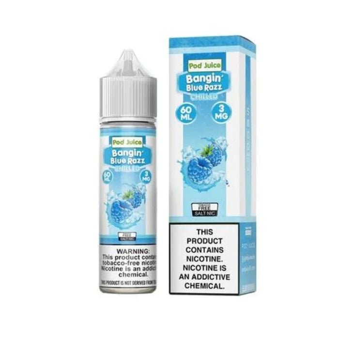 POD JUICE - BANGIN BLUE RAZZ ICE - 60ML - EJUICEOVERSTOCK.COM