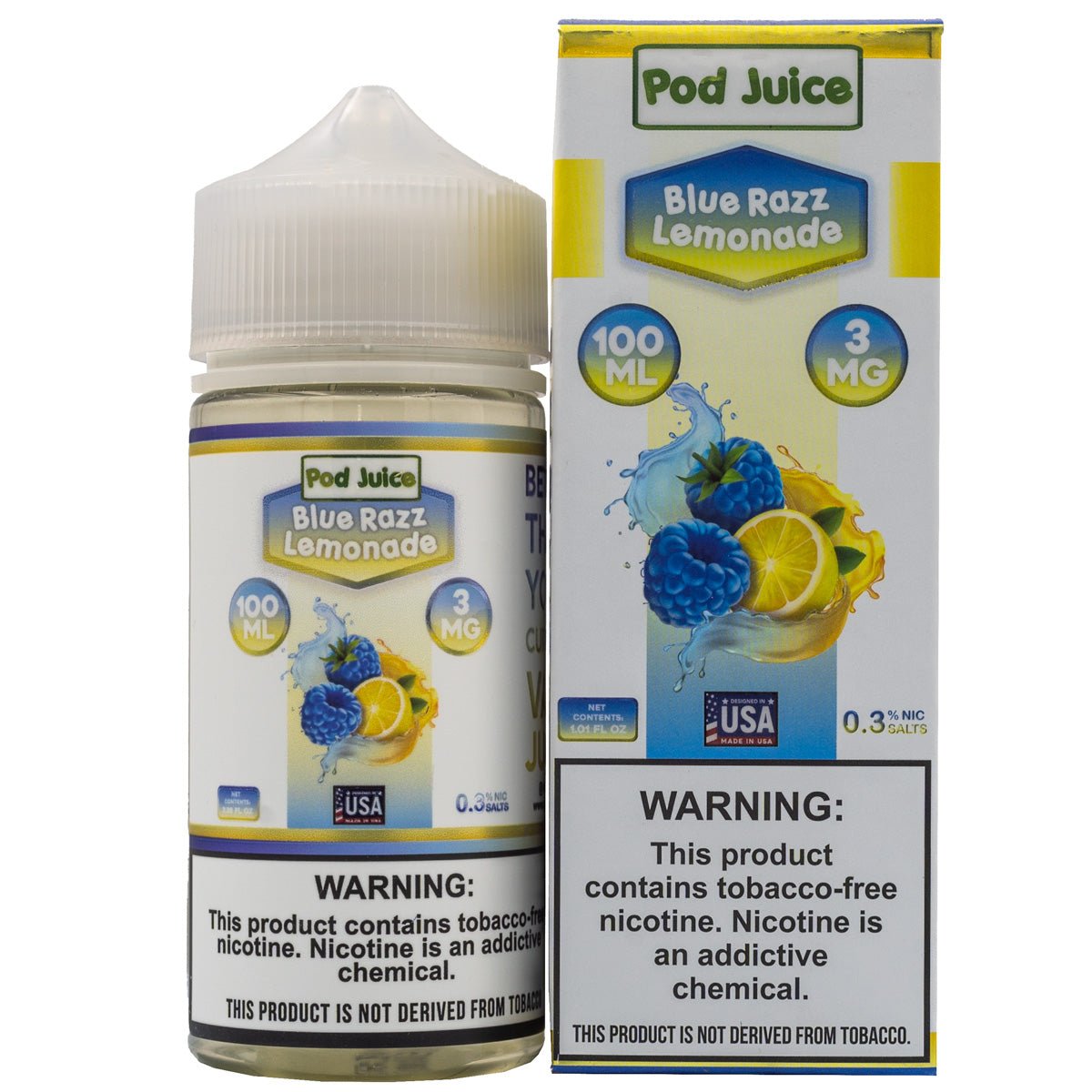 POD JUICE E-LIQUID BLUE RAZZ LEMONADE - 100ML - EJUICEOVERSTOCK.COM