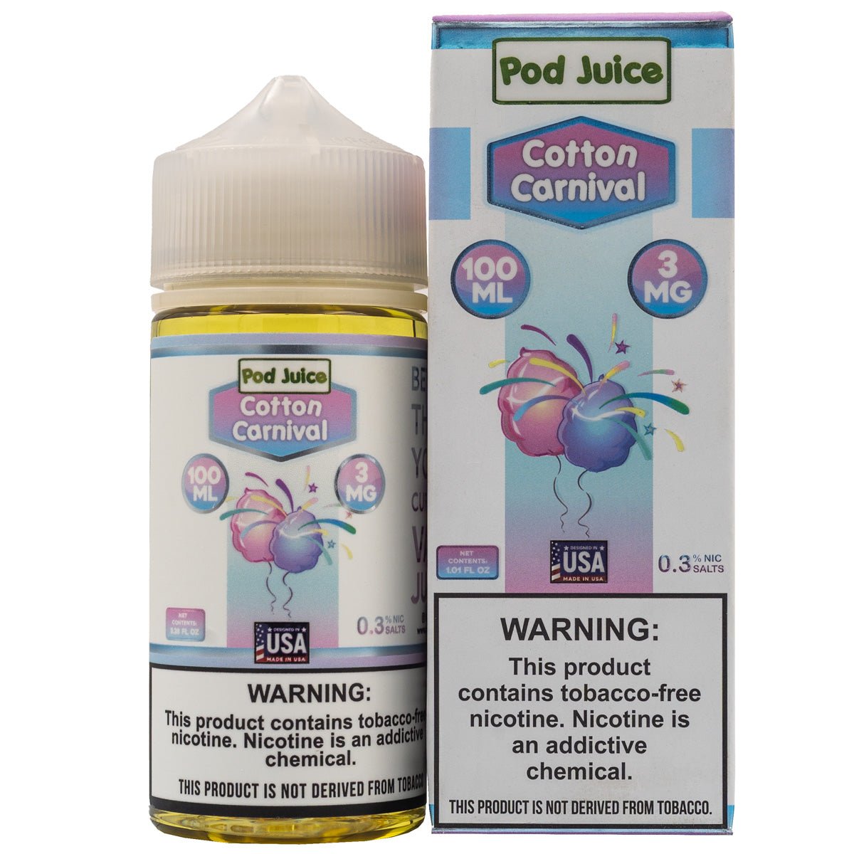 POD JUICE E-LIQUID COTTON CARNIVAL - 100ML - EJUICEOVERSTOCK.COM