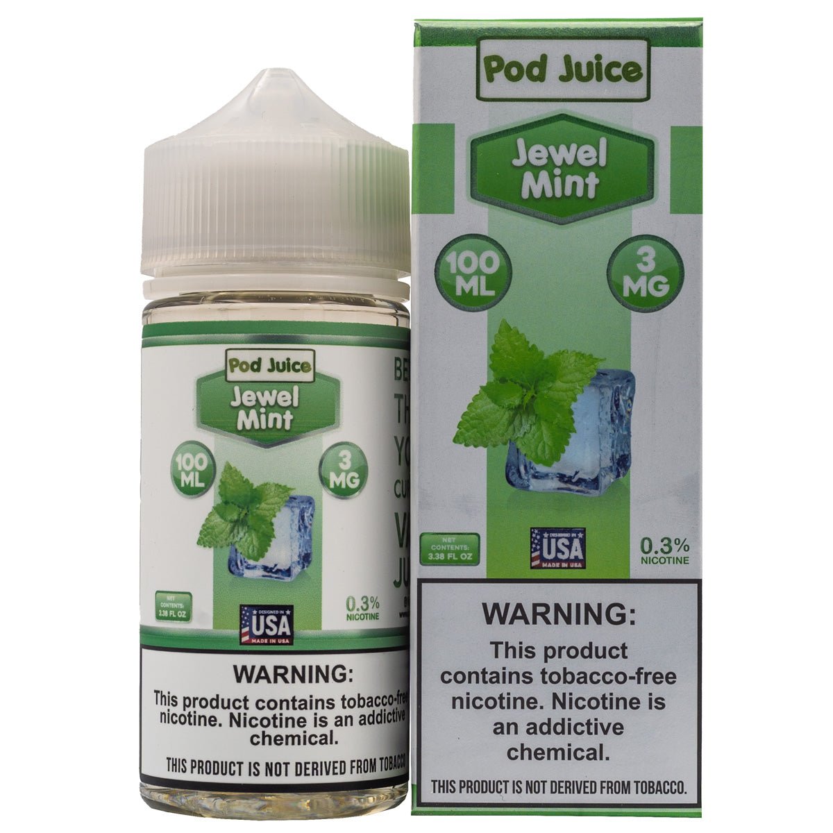 POD JUICE E-LIQUID JEWEL MINT - 100ML - EJUICEOVERSTOCK.COM