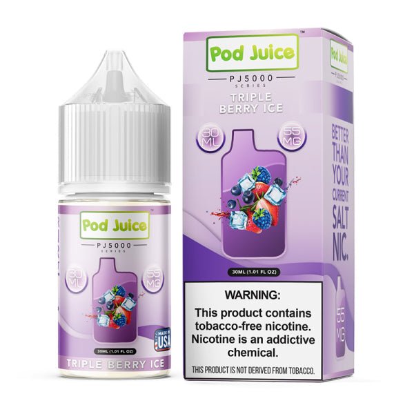 POD JUICE PJ5000 - TRIPLE BERRY ICE - 30ML - EJUICEOVERSTOCK.COM