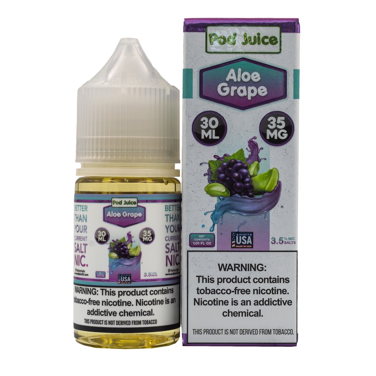 POD JUICE SALT ALOE GRAPE - 30ML - EJUICEOVERSTOCK.COM