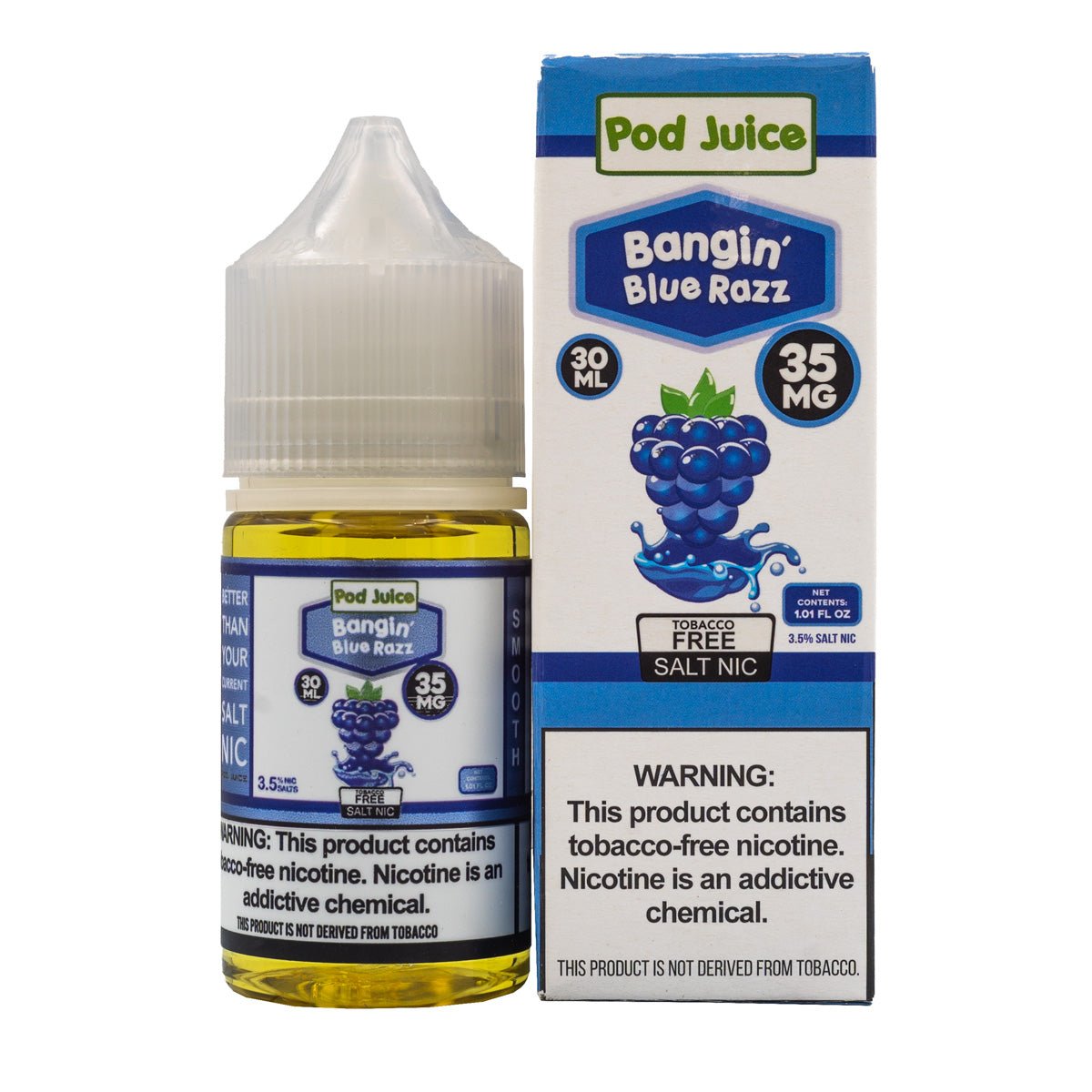 POD JUICE SALT BANGIN BLUE RAZZ - 30ML - EJUICEOVERSTOCK.COM