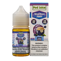 Thumbnail for POD JUICE SALT BLUE RAZZ JAM - 30ML - EJUICEOVERSTOCK.COM
