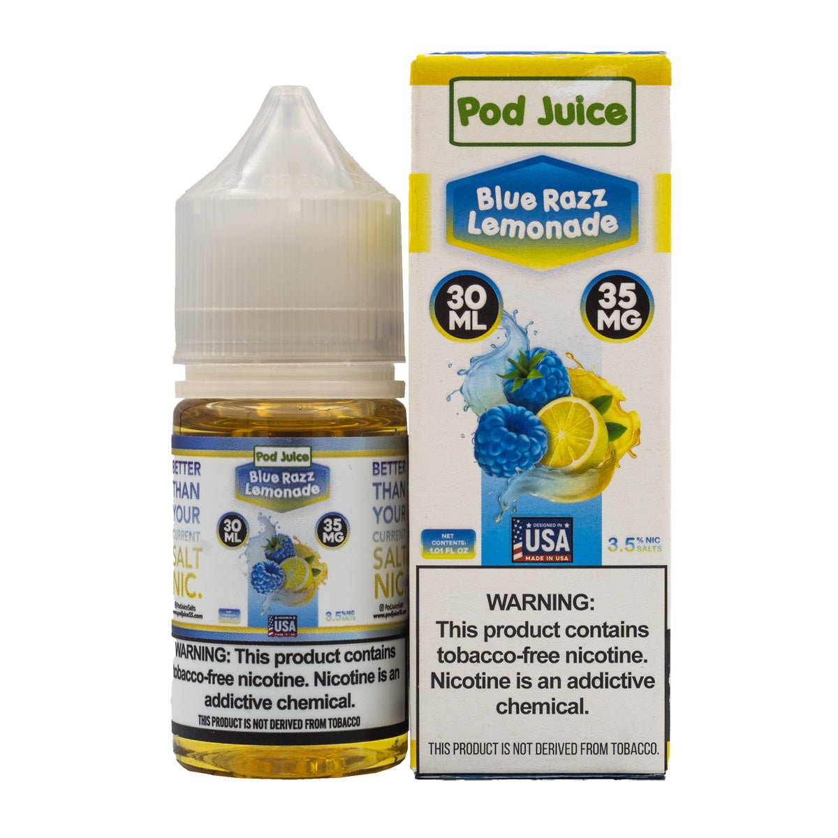 POD JUICE SALT BLUE RAZZ LEMONADE - 30ML - EJUICEOVERSTOCK.COM