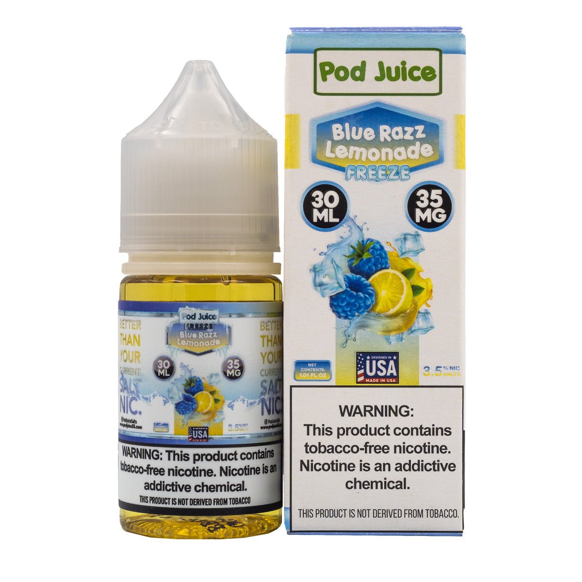 POD JUICE SALT BLUE RAZZ LEMONADE FREEZE - 30ML - EJUICEOVERSTOCK.COM