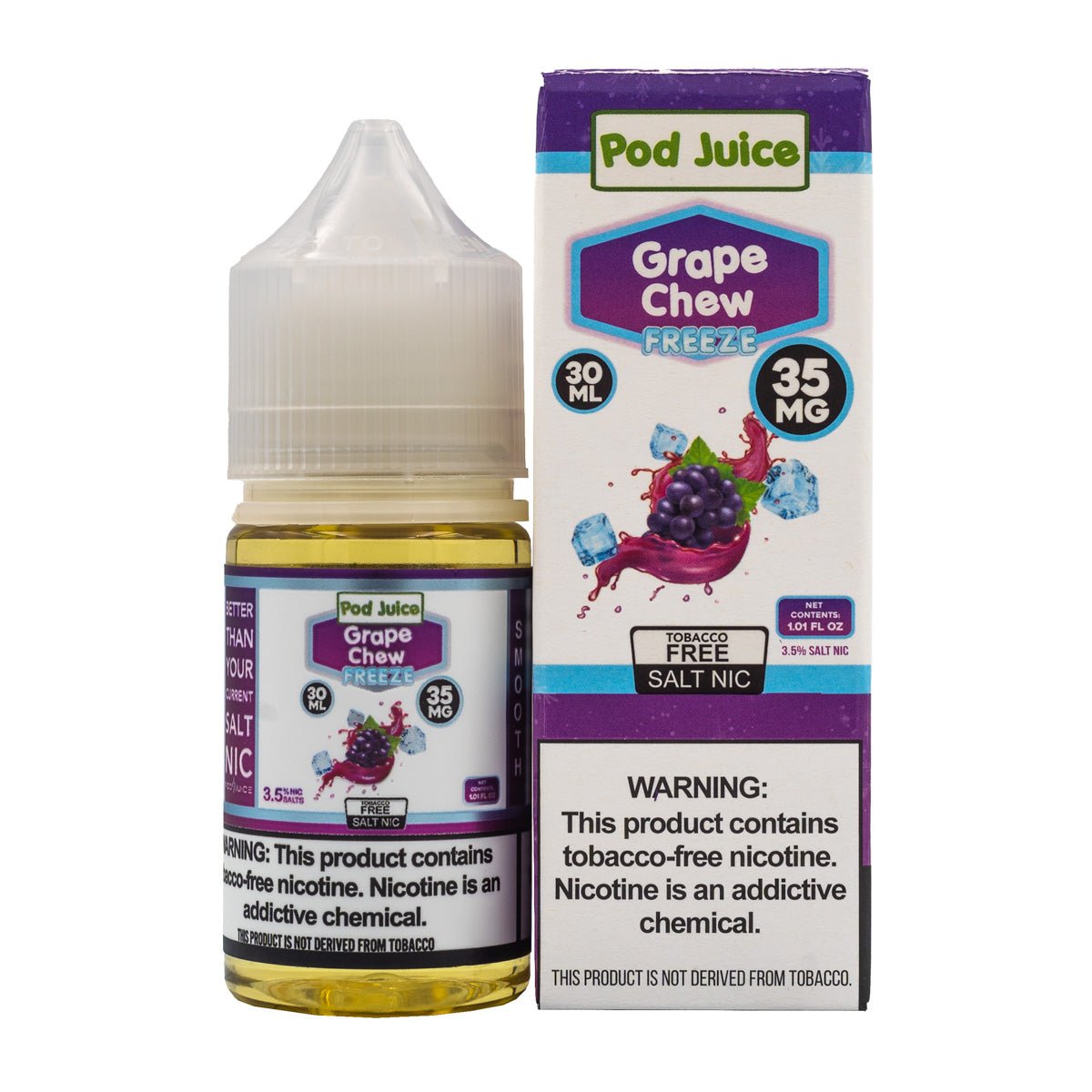 POD JUICE SALT GRAPE CHEW FREEZE - 30ML - EJUICEOVERSTOCK.COM