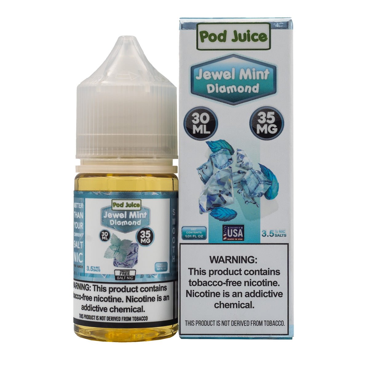 POD JUICE SALT JEWEL MINT DIAMOND - 30ML - EJUICEOVERSTOCK.COM