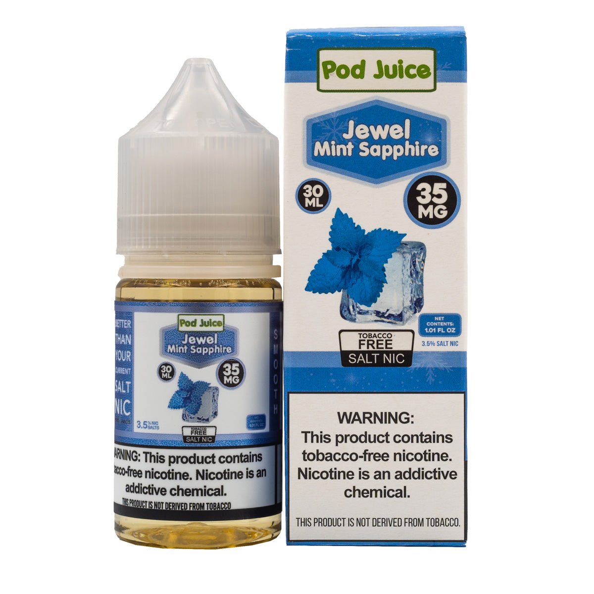 POD JUICE SALT JEWEL MINT SAPPHIRE - 30ML - EJUICEOVERSTOCK.COM