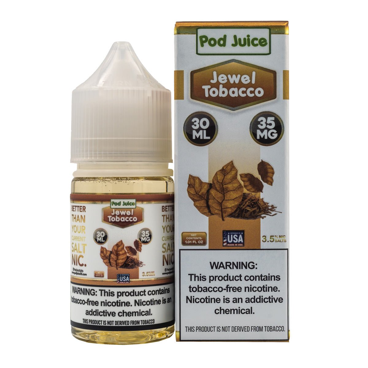 POD JUICE SALT JEWEL TOBACCO - 30ML - EJUICEOVERSTOCK.COM