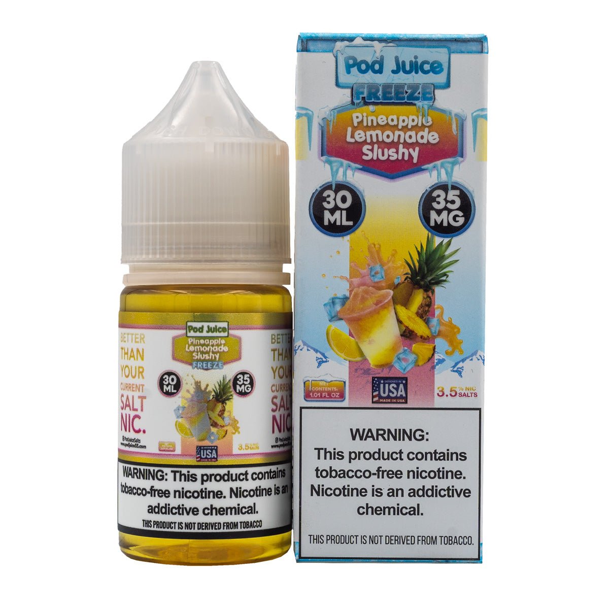 POD JUICE SALT PINEAPPLE LEMONADE SLUSHY FREEZE - 30ML - EJUICEOVERSTOCK.COM
