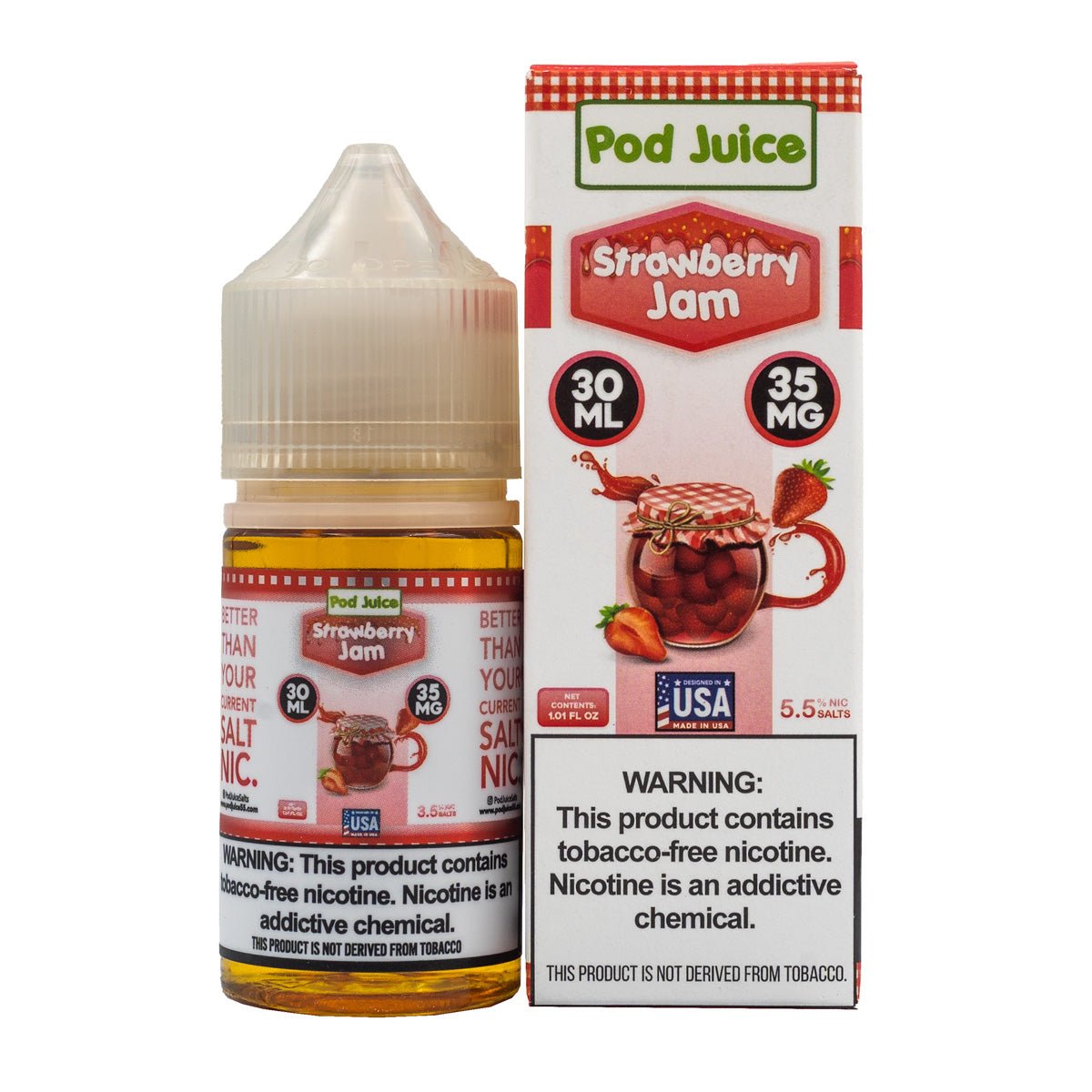 POD JUICE SALT STRAWBERRY JAM - 30ML - EJUICEOVERSTOCK.COM