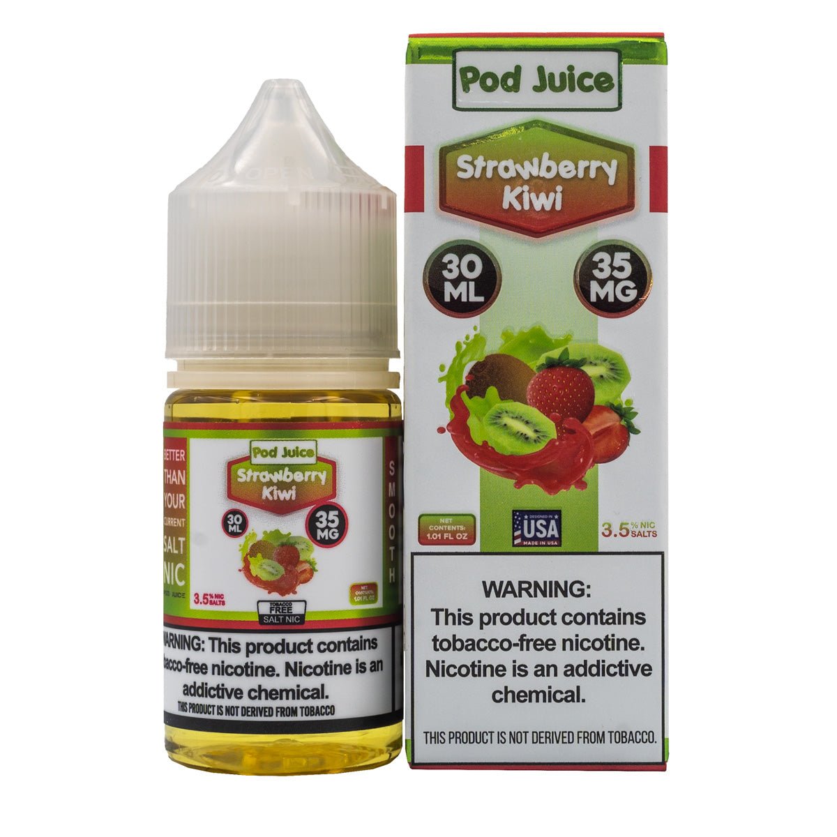 POD JUICE SALT STRAWBERRY KIWI - 30ML - EJUICEOVERSTOCK.COM