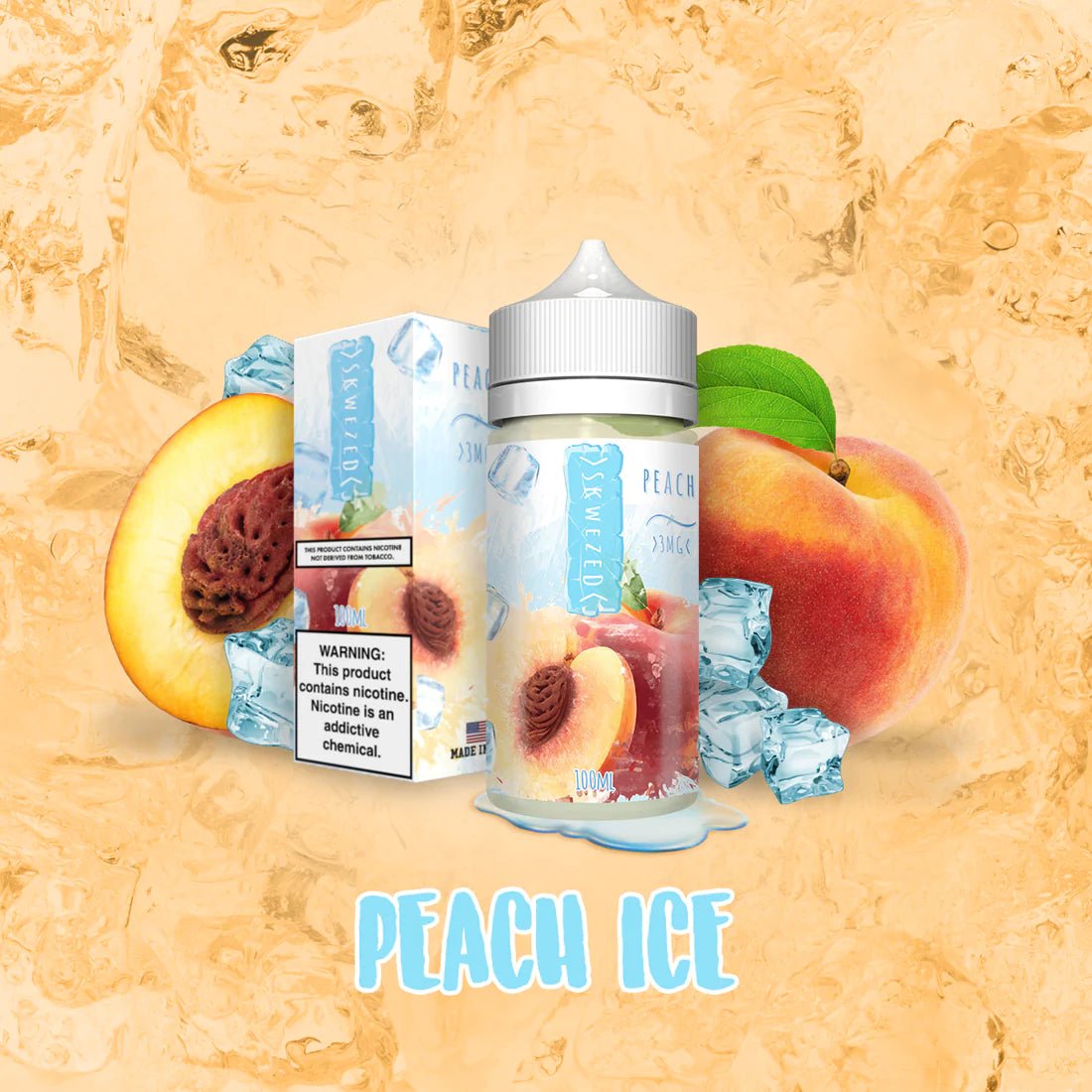 SKWEZED E-LIQUID PEACH ICE - 100ML - EJUICEOVERSTOCK.COM