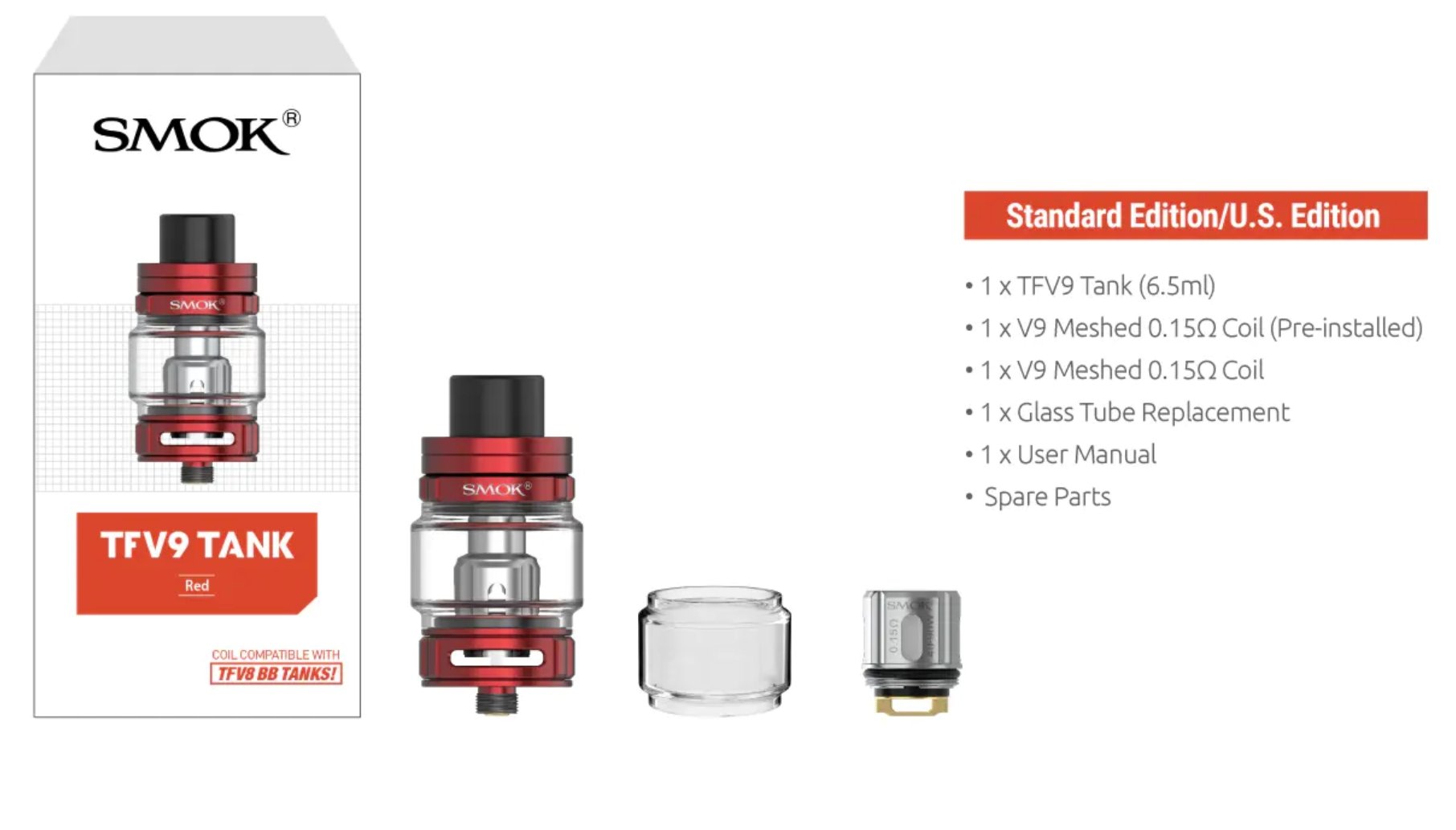 SMOK TFV9 TANK - EJUICEOVERSTOCK.COM