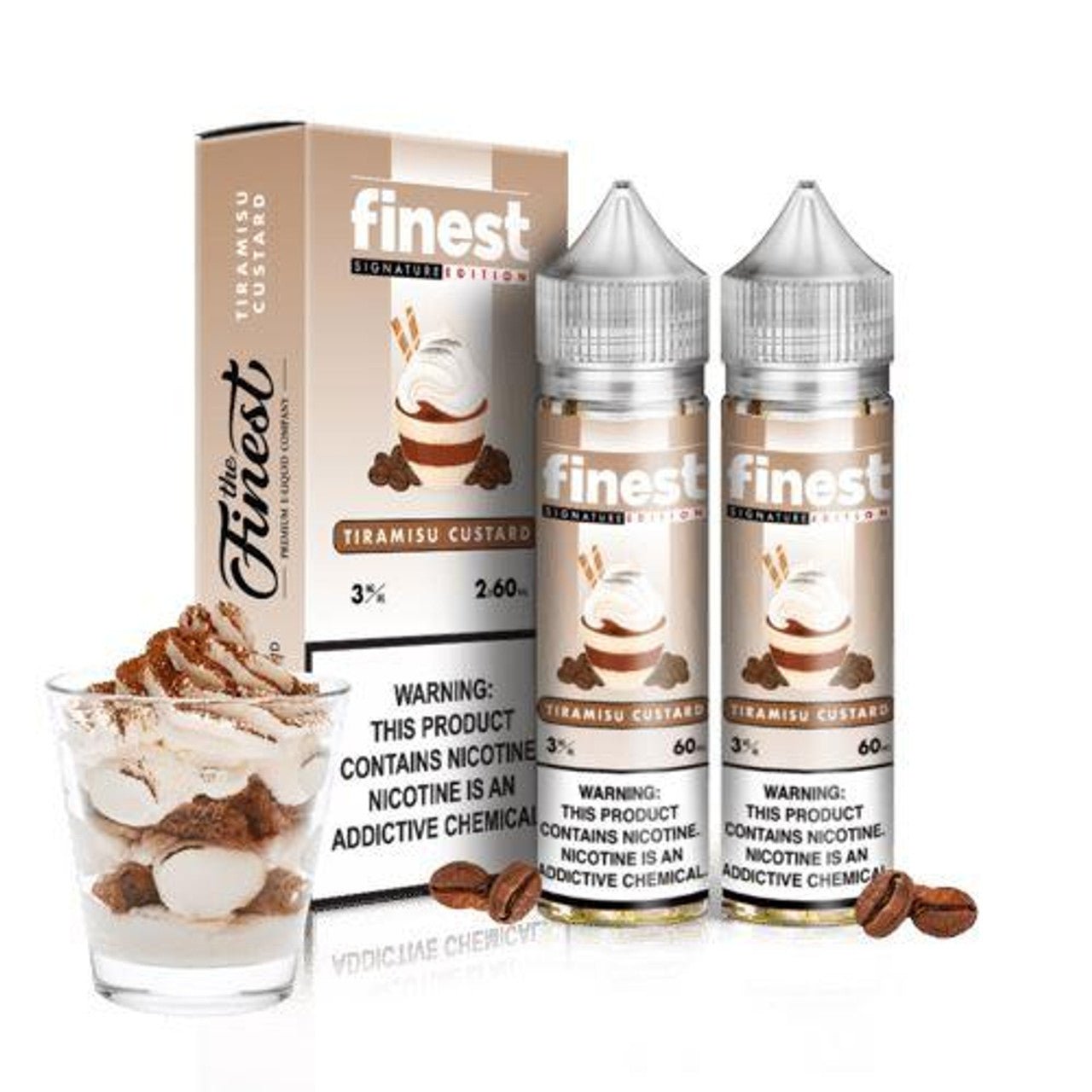 THE FINEST E-LIQUID TIRAMISU CUSTARD - 120ML - EJUICEOVERSTOCK.COM