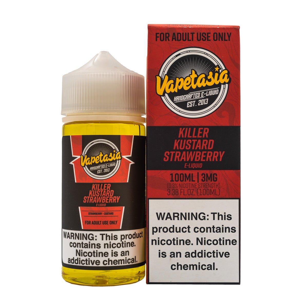 VAPETASIA E-LIQUID KILLER KUSTARD STRAWBERRY - 100ML - EJUICEOVERSTOCK.COM