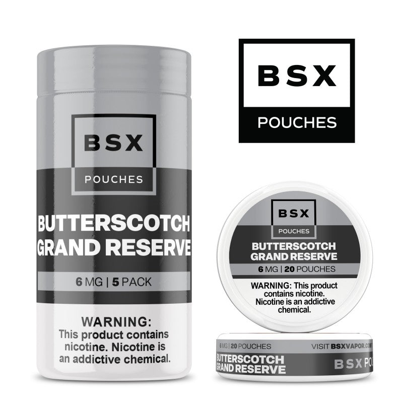 BSX NICOTINE POUCHES - BUTTERSCOTCH GRAND RESERVE - EJUICEOVERSTOCK.COM