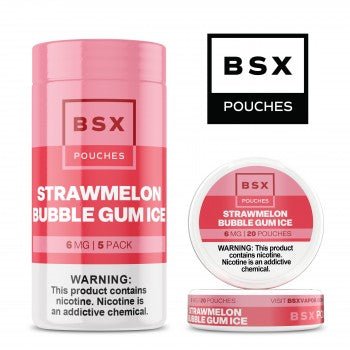 BSX NICOTINE POUCHES - STRAWMELON BUBBLEGUM ICE - EJUICEOVERSTOCK.COM