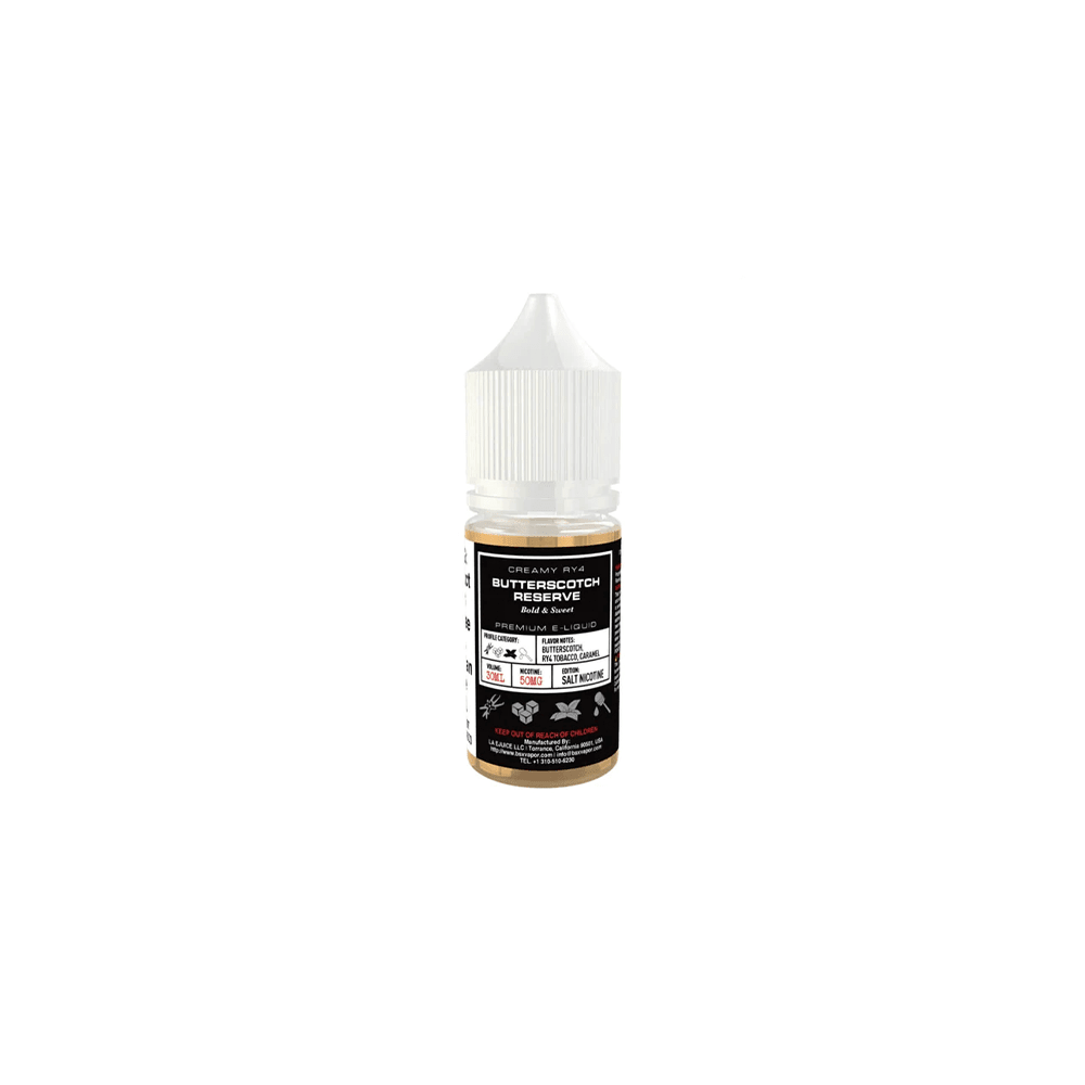 GLAS BASIX SALT BUTTERSCOTCH RESERVE - 30ML - EJUICEOVERSTOCK.COM