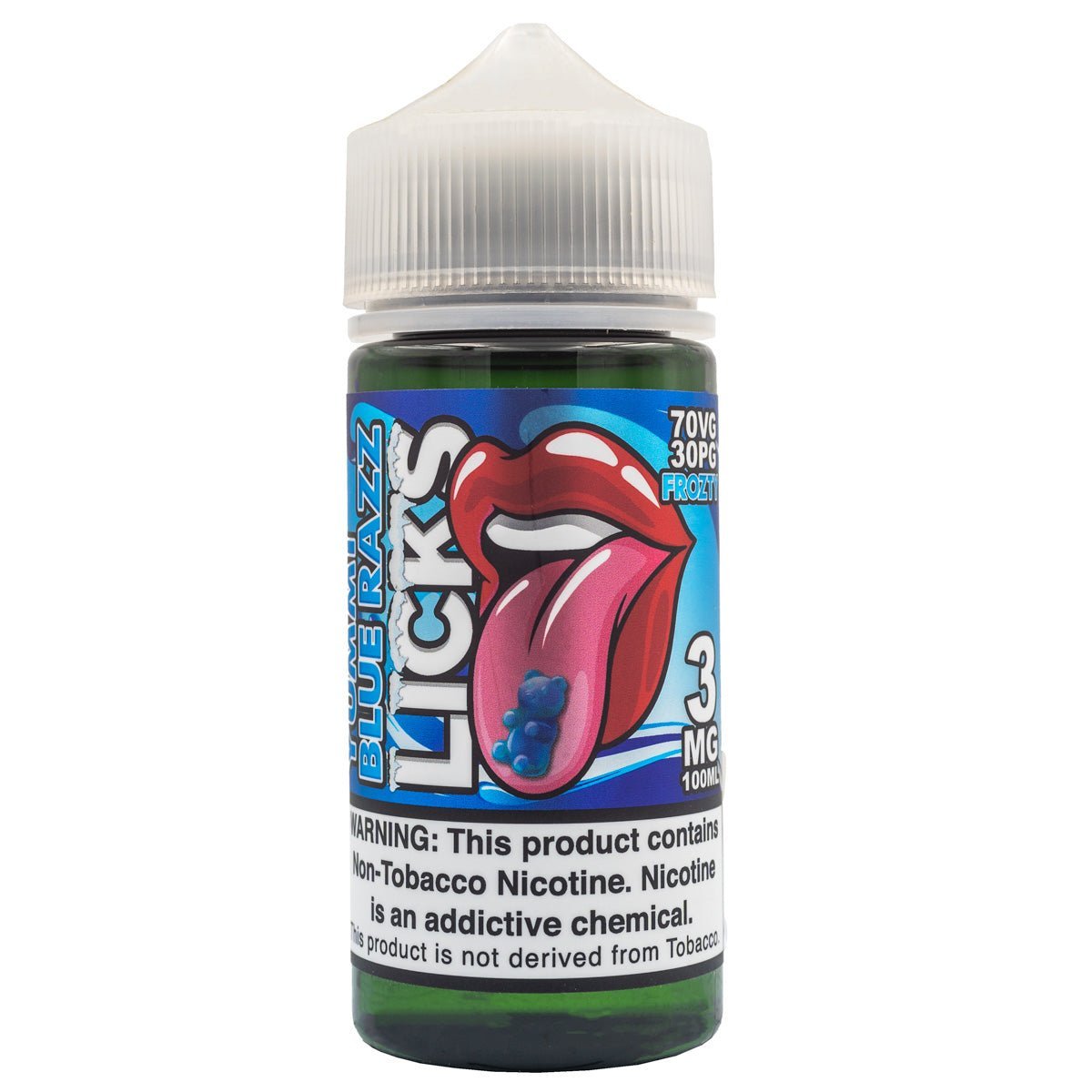 LICKS E - LIQUID FROZTY YUMMI BLUE RAZZ - 100ML - EJUICEOVERSTOCK.COM