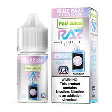 POD JUICE X RAZ - BLUE RAZZ COTTON CLOUDS - 30ML - EJUICEOVERSTOCK.COM