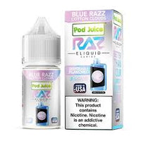 Thumbnail for POD JUICE X RAZ - BLUE RAZZ COTTON CLOUDS - 30ML - EJUICEOVERSTOCK.COM