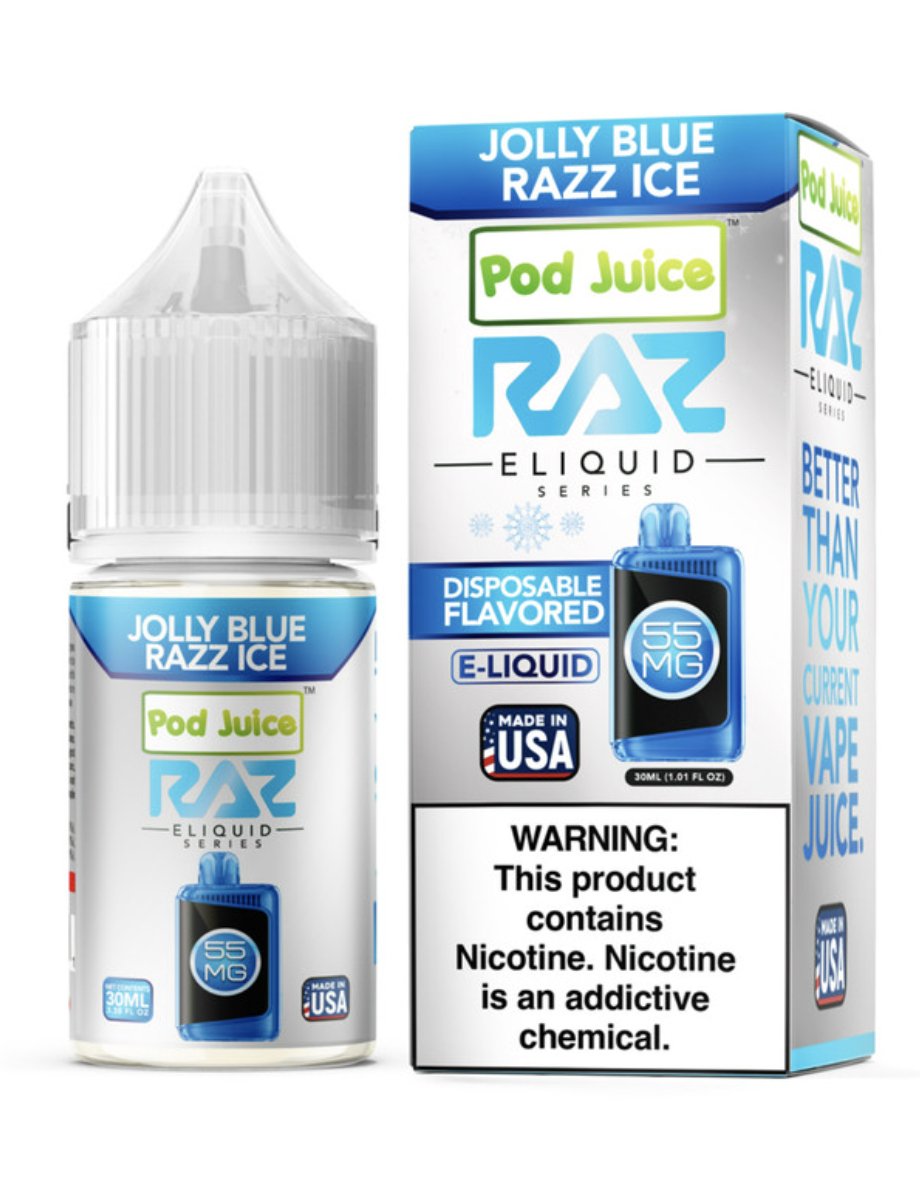 POD JUICE X RAZ - JOLLY BLUE RAZZ ICE - 30ML - EJUICEOVERSTOCK.COM