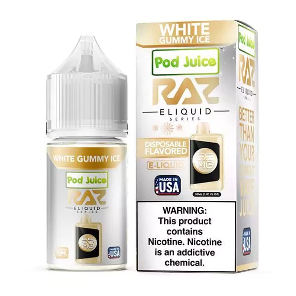 POD JUICE X RAZ - WHITE GUMMY ICE - 30ML - EJUICEOVERSTOCK.COM