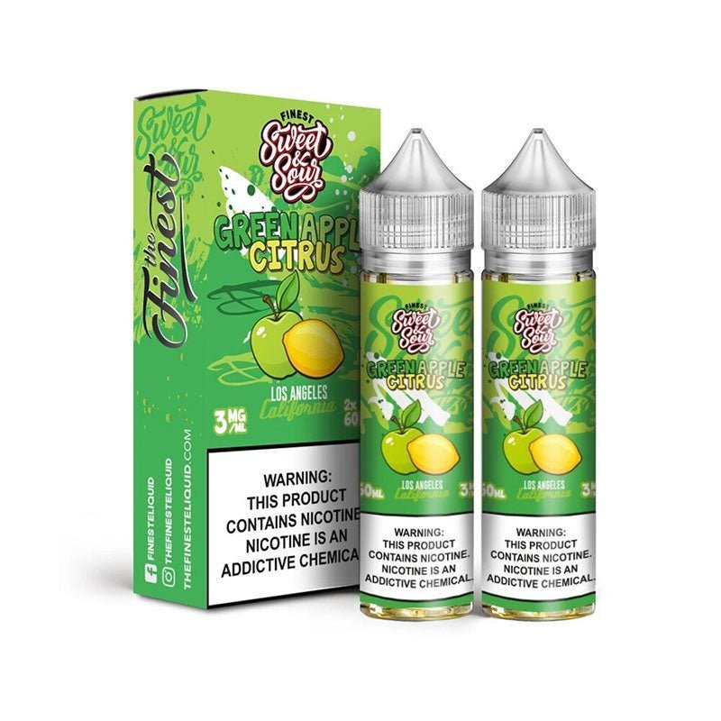 SALE! THE FINEST E - LIQUID GREEN APPLE CITRUS - 120ML - EJUICEOVERSTOCK.COM