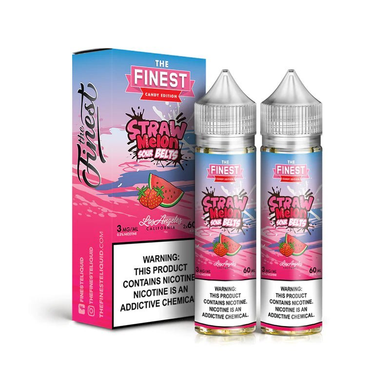 SALE! THE FINEST E - LIQUID STRAW MELON SOUR - 120ML - EJUICEOVERSTOCK.COM