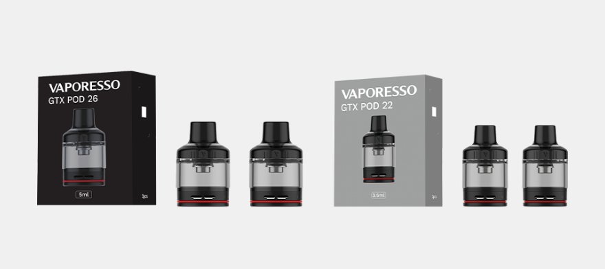 VAPORESSO GTX PODTANK 26 and 22 - EJUICEOVERSTOCK.COM