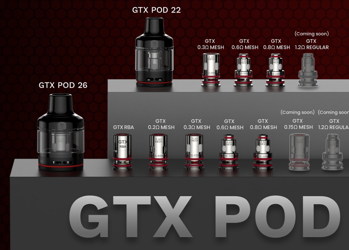 VAPORESSO GTX PODTANK 26 and 22 - EJUICEOVERSTOCK.COM