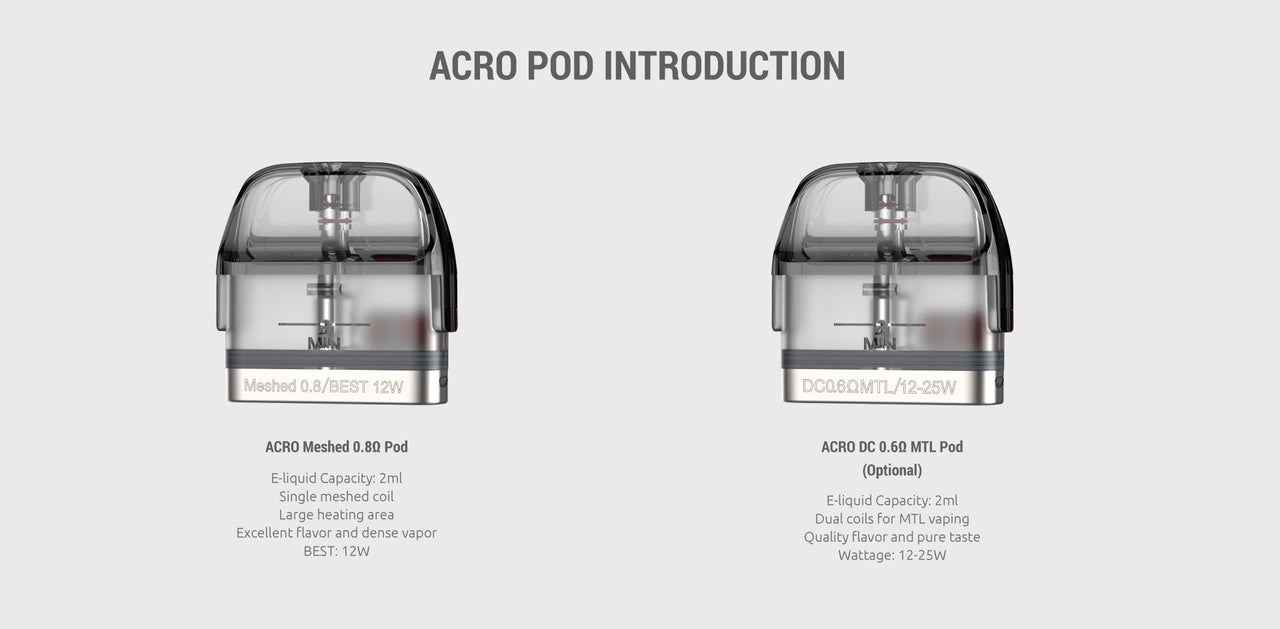 ACRO REPLACEMENT POD W/ MESH 0.8ohm Coil by Smok - EJUICEOVERSTOCK.COM