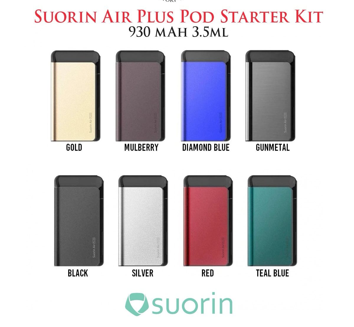 AIR PLUS POD STARTER KIT by Suorin 22W - EJUICEOVERSTOCK.COM