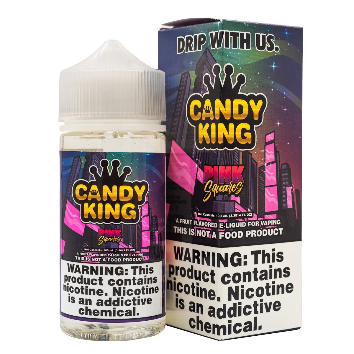 CANDY KING EJUICE - PINK SQUARES - 100ML - EJUICEOVERSTOCK.COM