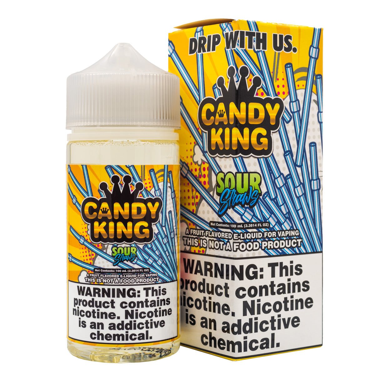 CANDY KING EJUICE - SOUR STRAWS - 100ML - EJUICEOVERSTOCK.COM