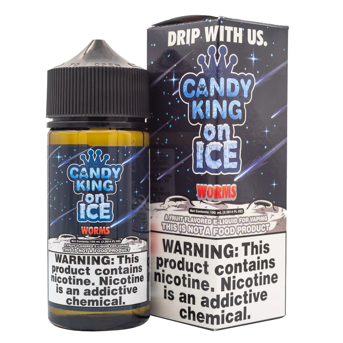 CANDY KING EJUICE - WORMS ON ICE - 100ML - EJUICEOVERSTOCK.COM