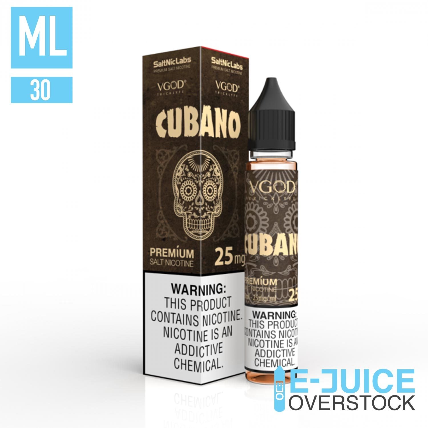 Cubano SaltNic by VGOD Salts 30ml - EJUICEOVERSTOCK.COM